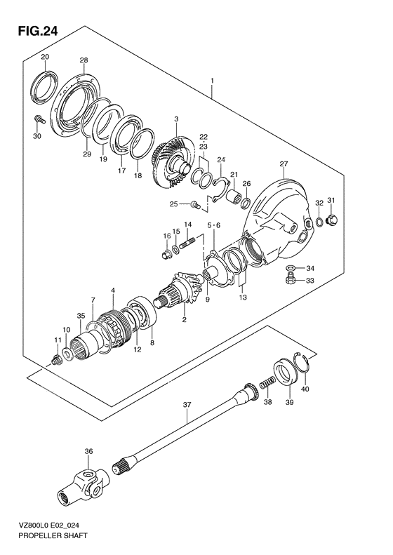 Propeller shaft - final drive gear
