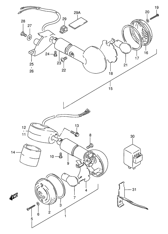 Turnsignal front & rear lamp