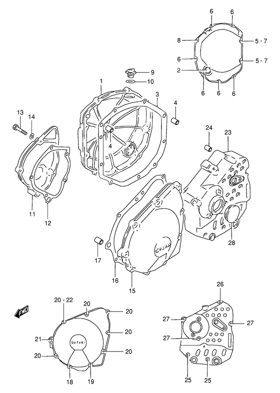 Crankcase cover ass`y (v