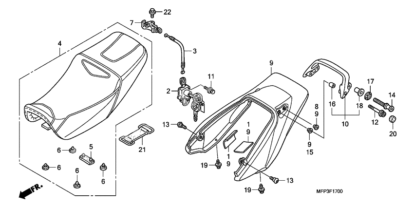 Seat/rear cowl