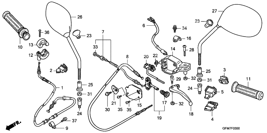 Handle lever/switch/cable