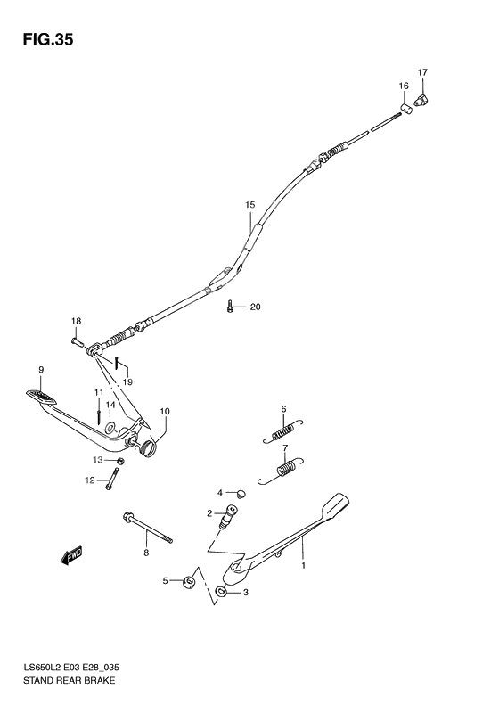 Stand - rear brake