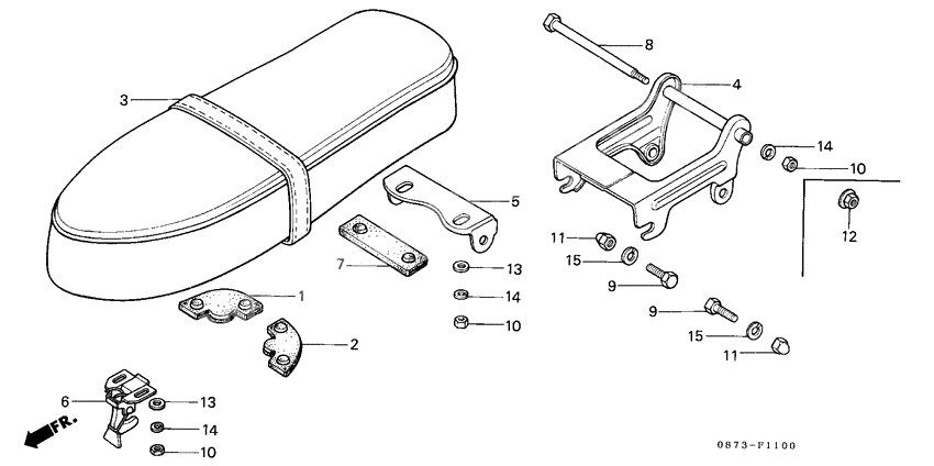 Double seat assy dark gray
