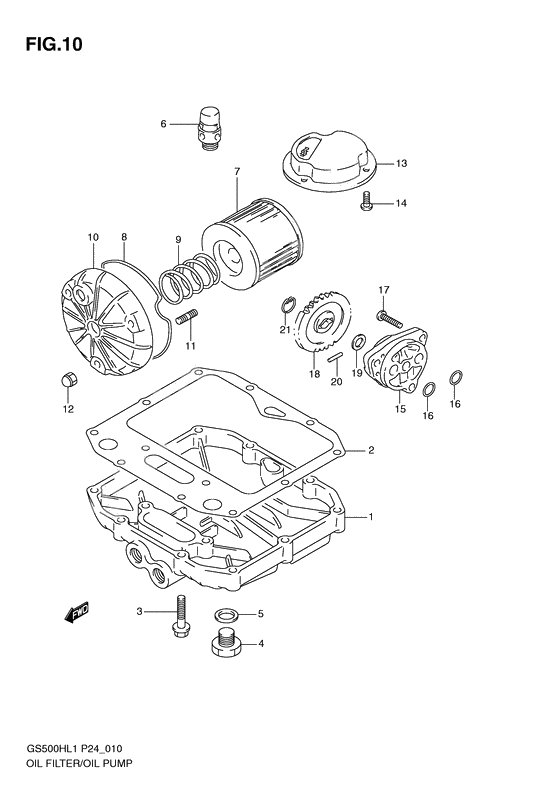 Oil filter-oil pump              

                  Gs500fh