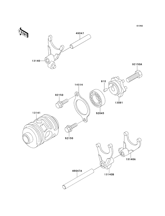 Gear change drum/shift fork(s)