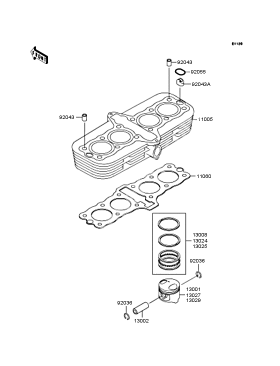 Cylinder/piston