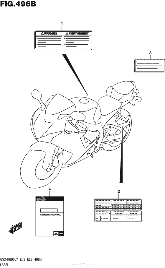 Информационные наклейки (Gsx-R600L7 E28)