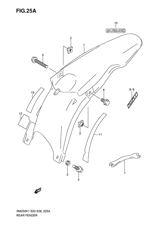 Rear fender              

                  Model k2/k3/k4/k5/k6