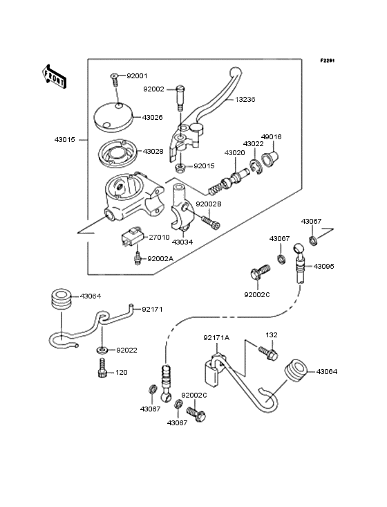 Front master cylinder