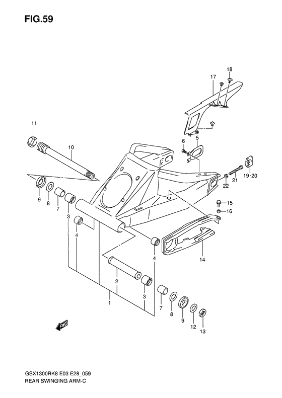 Rear swinging arm