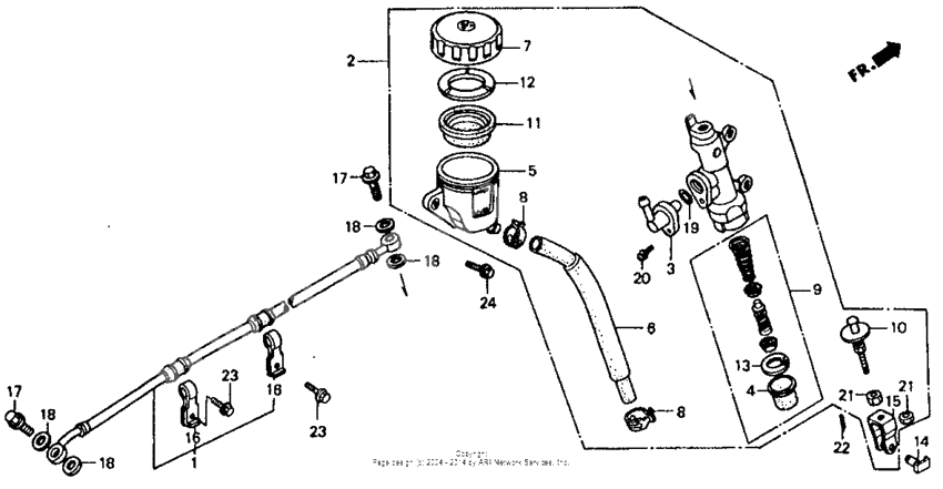 Rear brake master cylinder