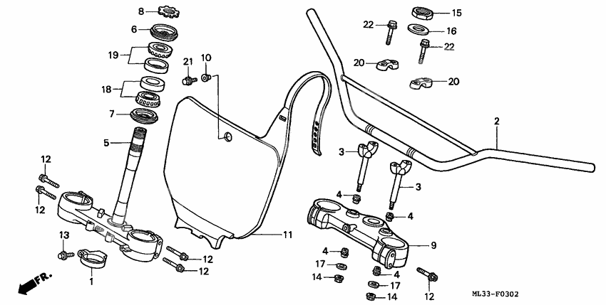 Handle pipe/top bridge/ steering stem              

                  CR500RT-
