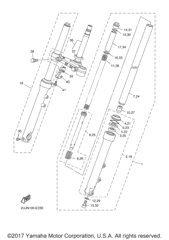 Вилка передней оси