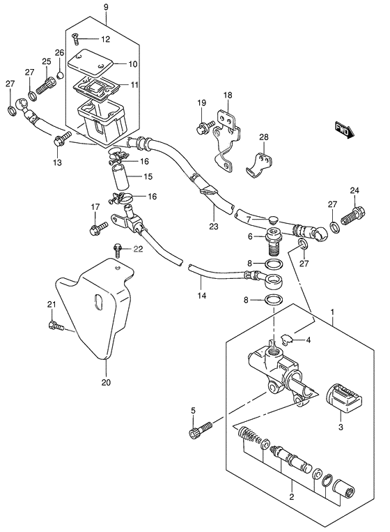 Rear master cylinder