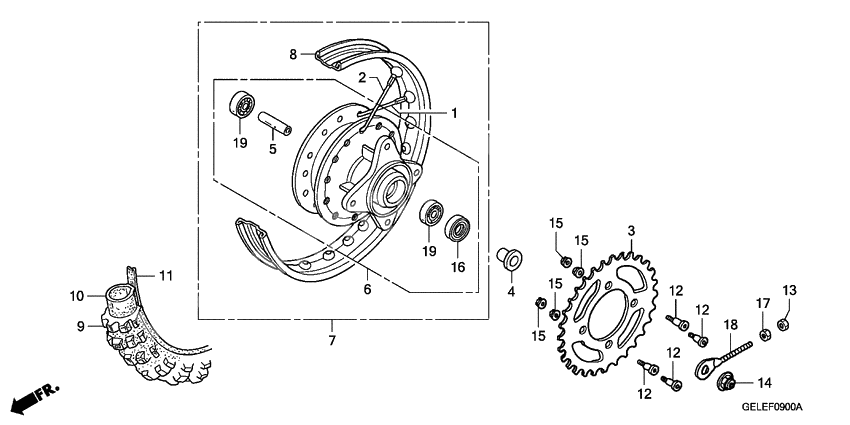 Rear wheel complete assy