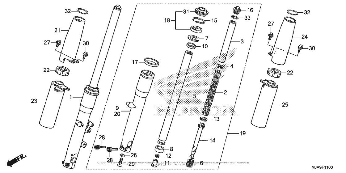 Вилка передней оси