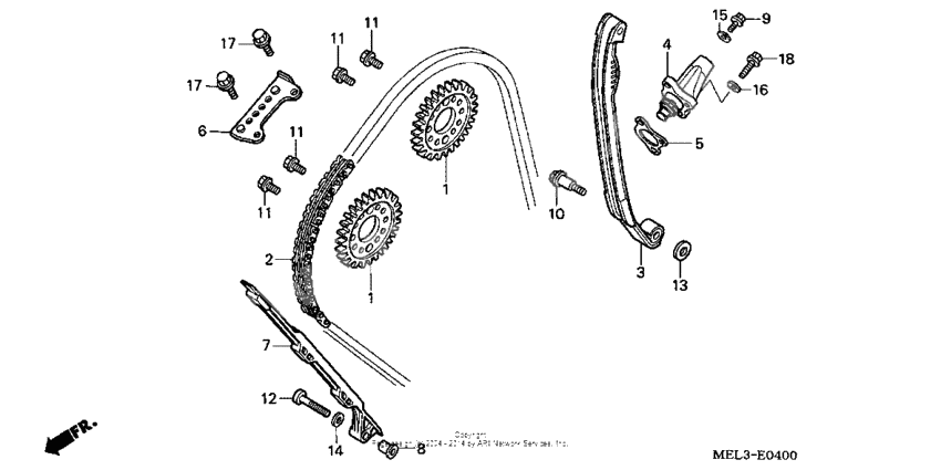 Cam chain + tensioner