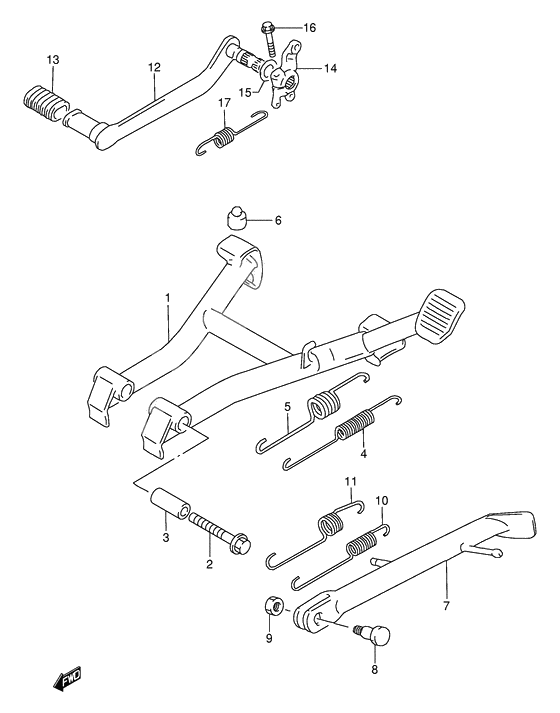 Stand - rear brake