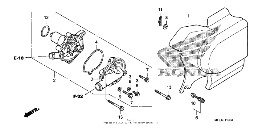 Water pump + left rear cover