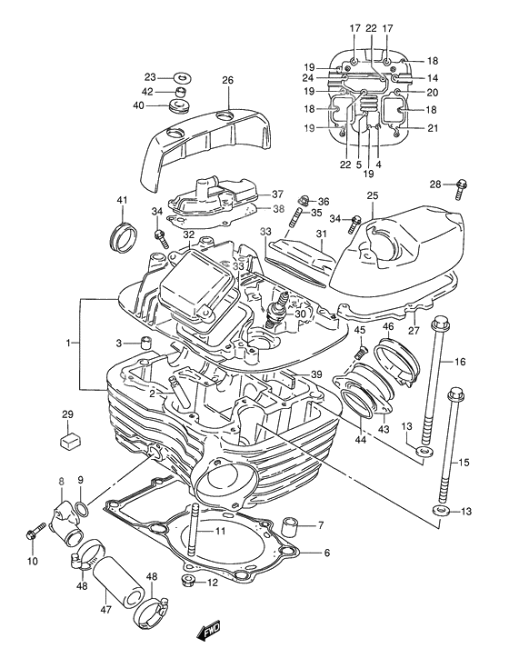 Cylinder head              

                  Rear