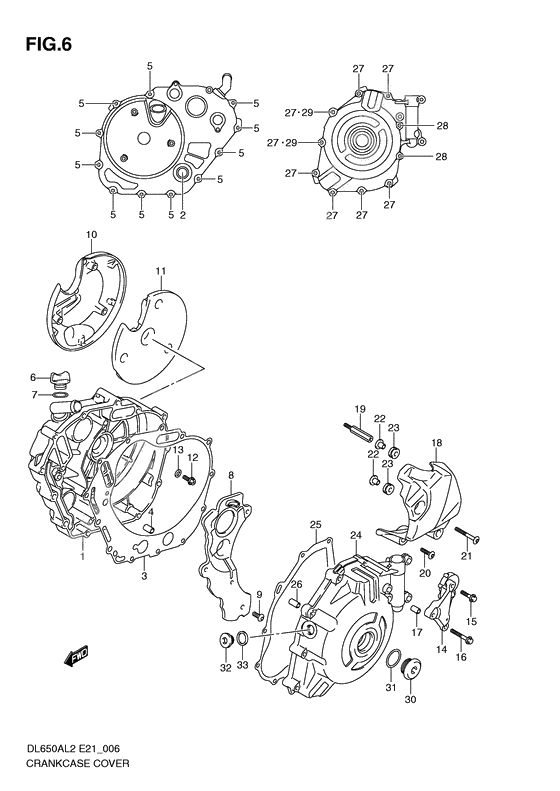 Crankcase cover ass`y (v