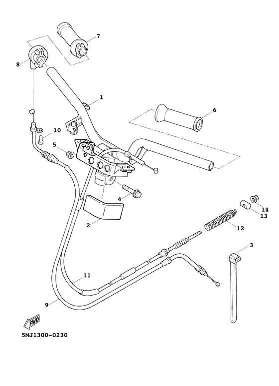 Steering handle. cable