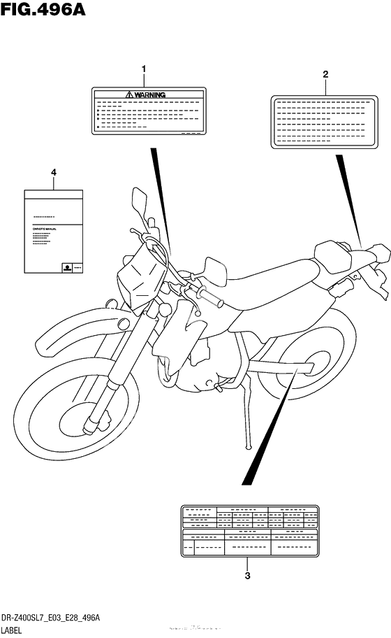 Информационные наклейки (Dr-Z400Sl7 E03)