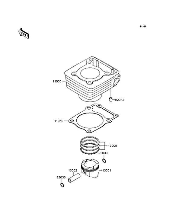 Cylinder/piston