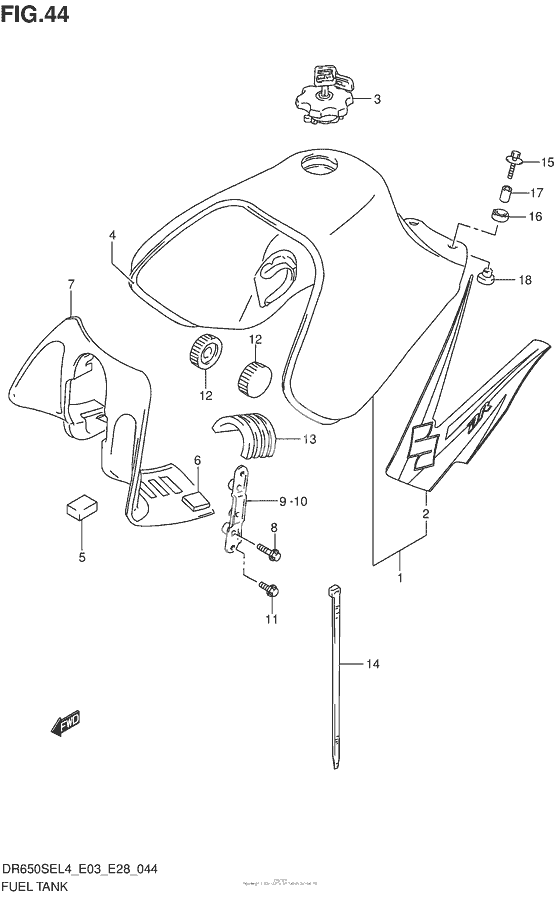 Топливный бак (Dr650Sel4 E33)