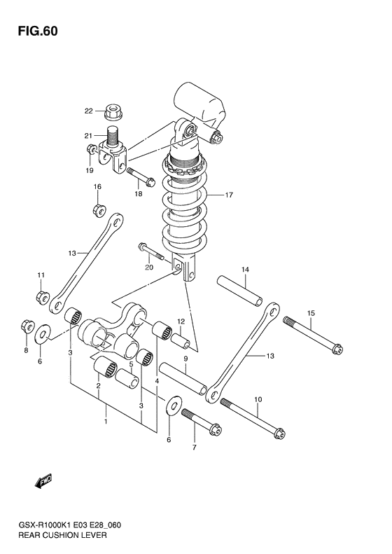 Rear cushion lever