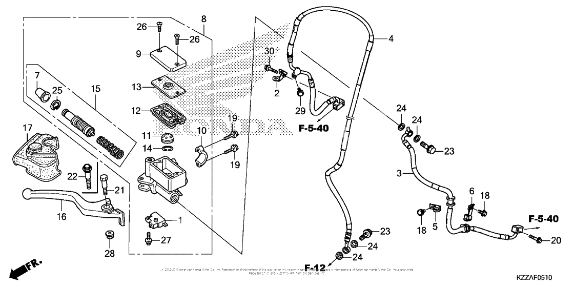 Front brake master cylinder (2)