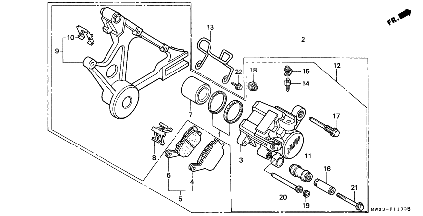 Rear brake caliper              

                  CB750F2