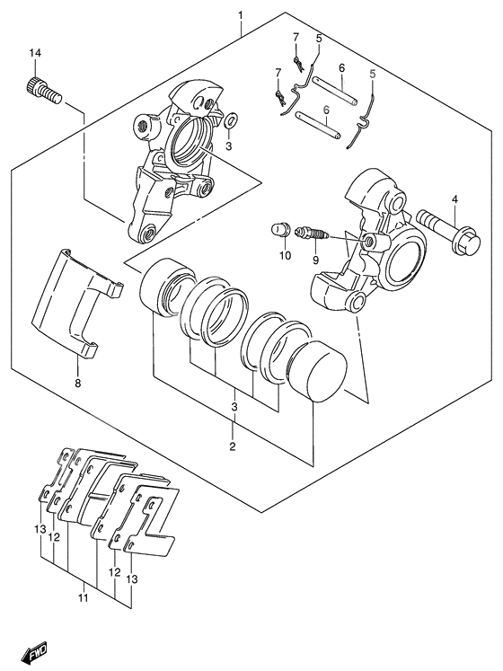 Rear caliper