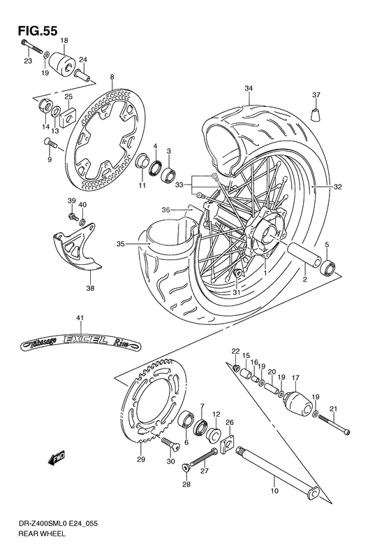 Rear wheel complete assy