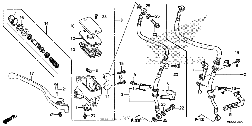 Front brake master cylinder (1)