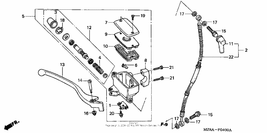 Front brake master cylinder