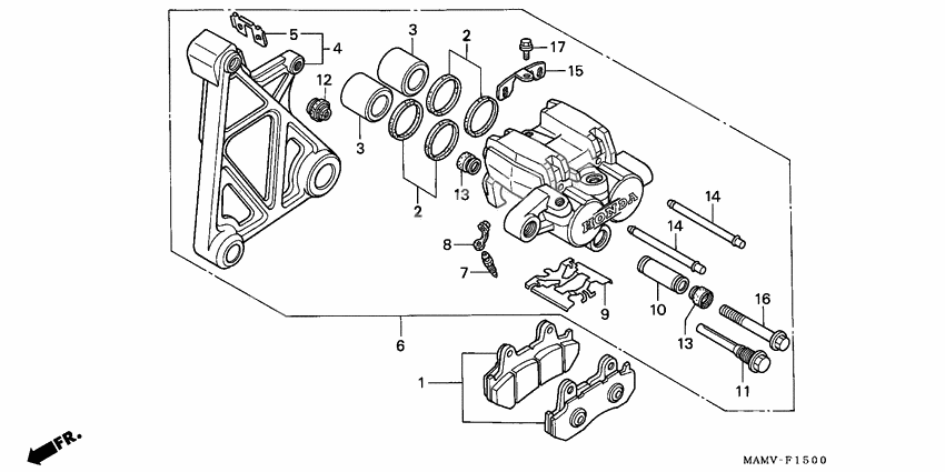 Rear brake caliper