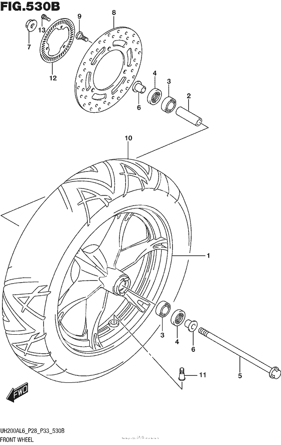 Переднее колесо (Uh200Al6 P33)