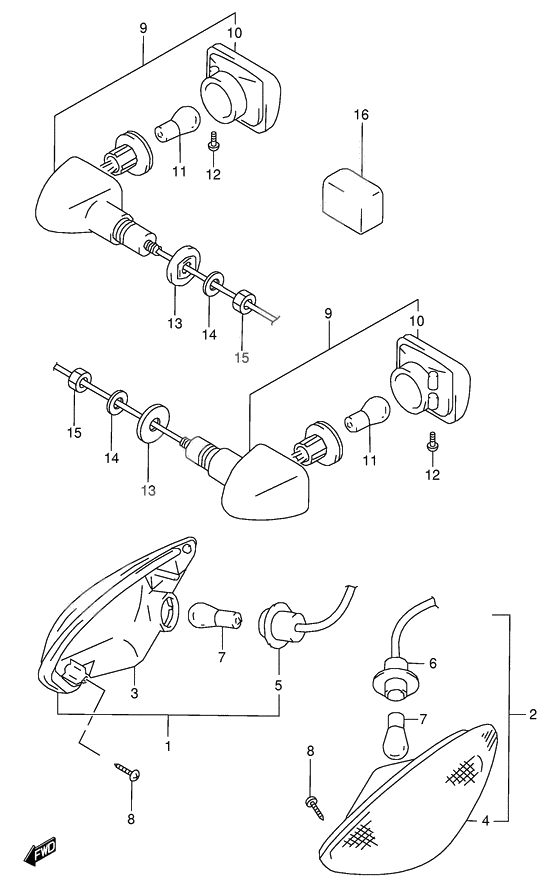 Turnsignal front & rear lamp