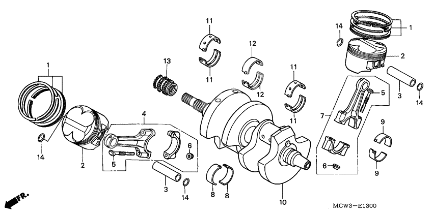 Crankshaft/piston