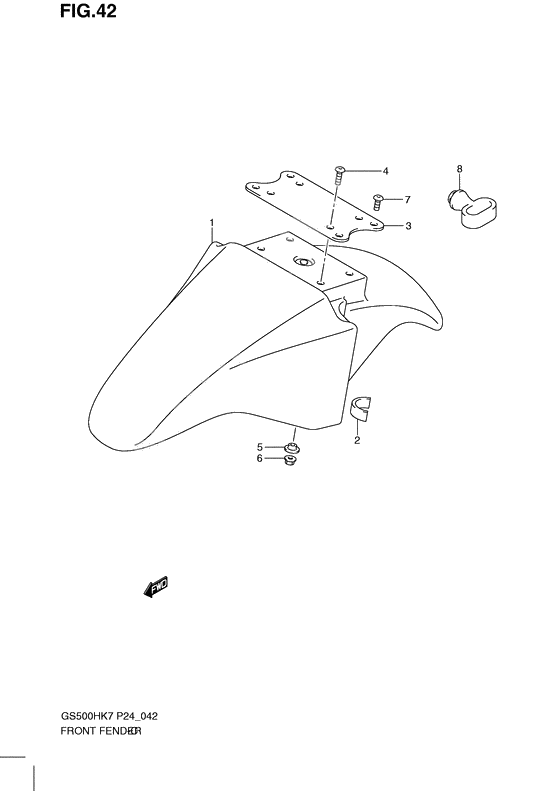 Front fender              

                  Model k7/k8/k9