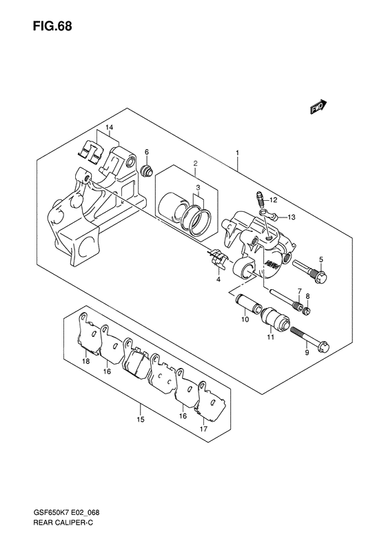 Rear caliper              

                  Gsf650k7/uk7/sk7/suk7/k8/uk8/sk8/suk8