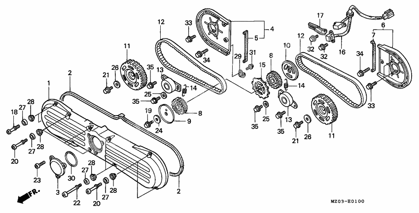 Front cover/timing belt