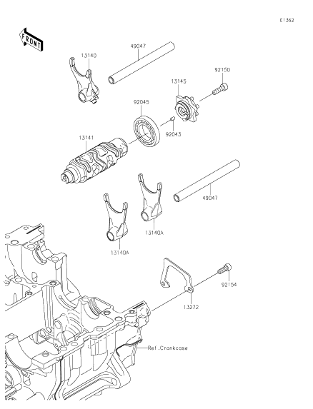 Gear Change Drum/Shift Fork(s)