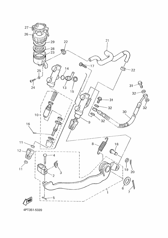 Rear master cylinder