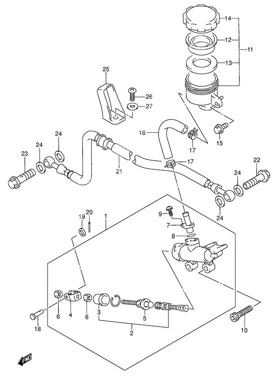 Rear master cylinder