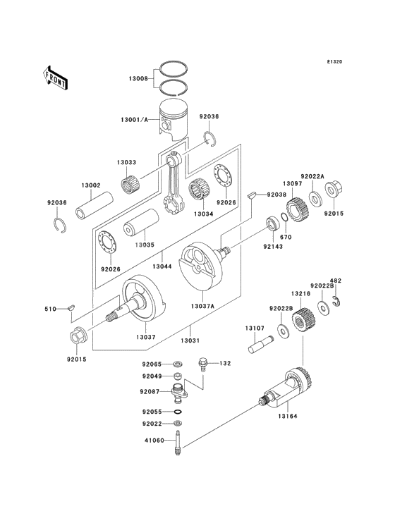 Crankshaft/piston(s)