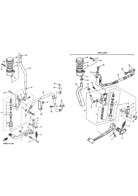 Rear master cylinder