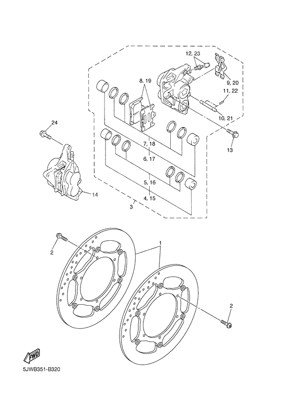 Front brake caliper