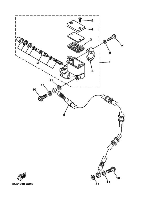Front master cylinder